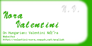 nora valentini business card